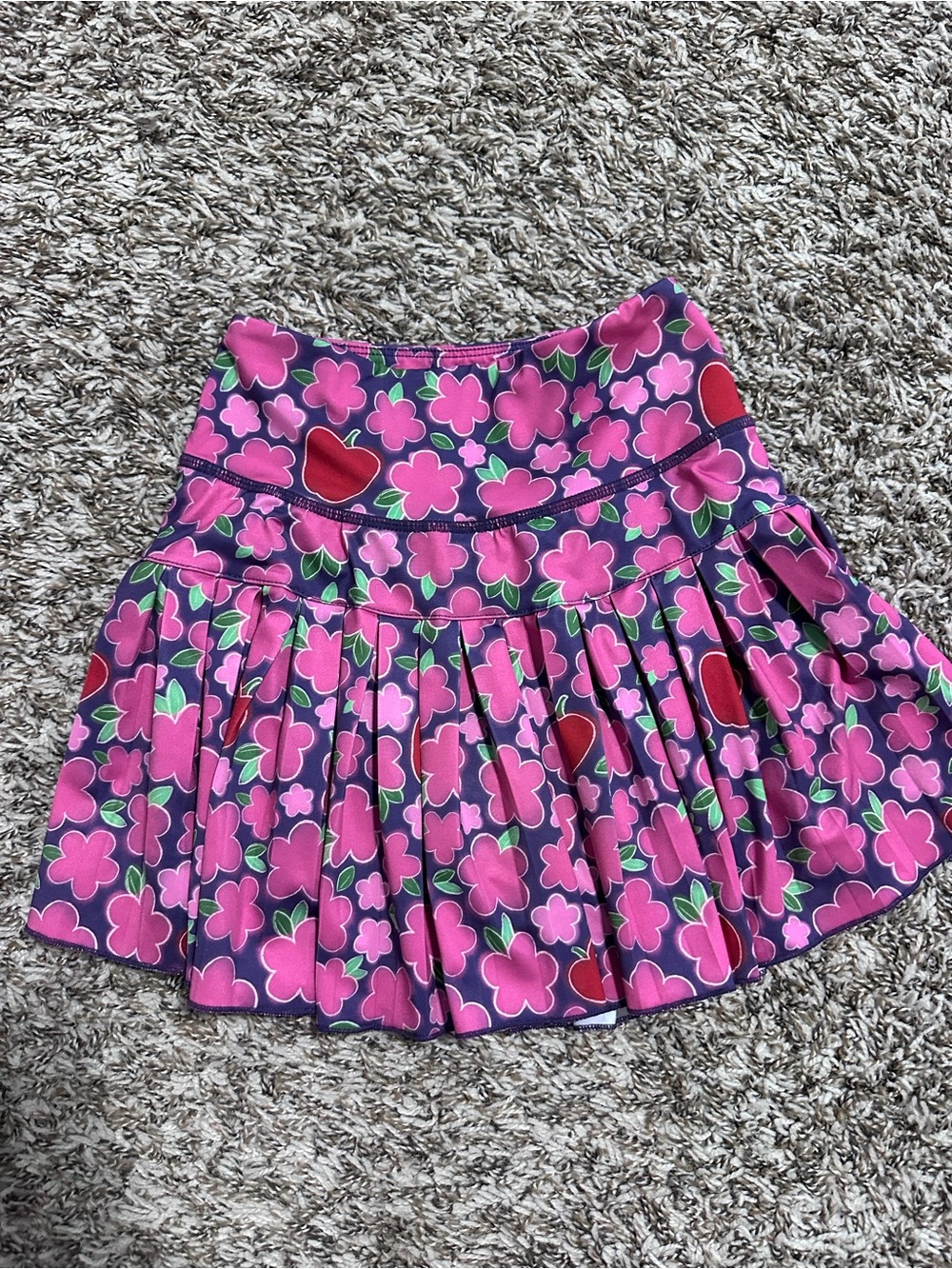 Shop the mint Girls' Pink Floral Pleated Skort with Apple Accents